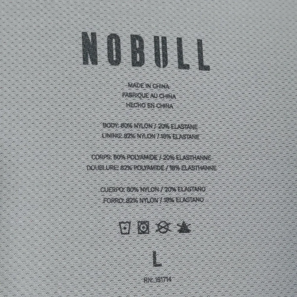 No Bull Men's Compression Shirt Men's Large Dark Grey Gym Workout Muscle Tee NWT